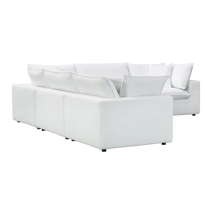 Cali 5-Piece Brown Leather Modular L-Sectional