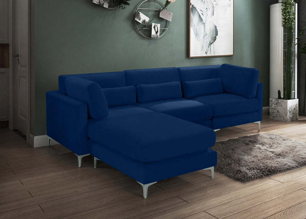 Julia Navy Velvet Modular Sectional (4 Boxes)