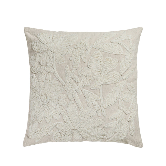Tabitha 20" Square Embroidered Throw Pillow