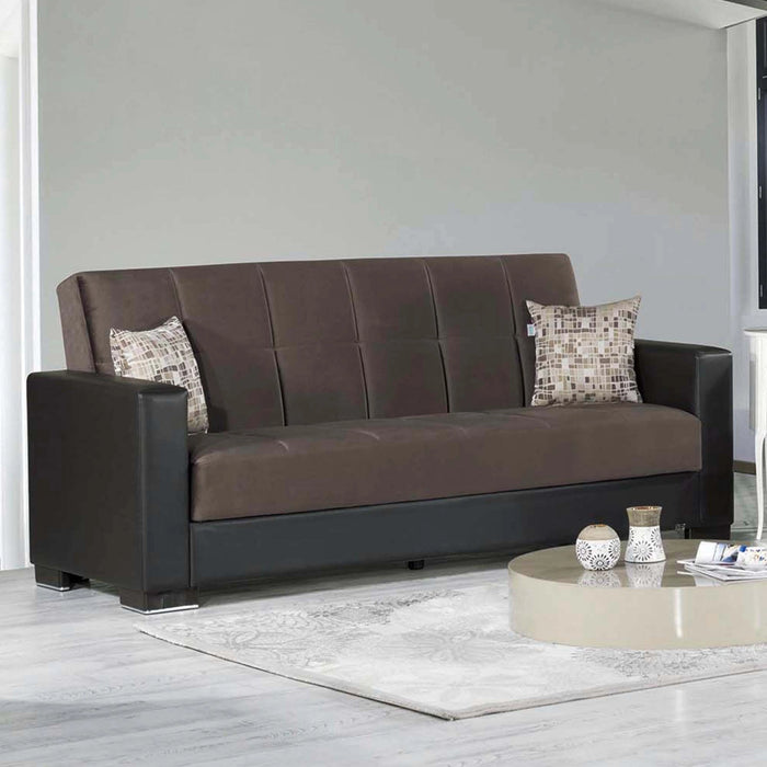 Ottomanson Armada Collection Upholstered Convertible Sofabed with Storage