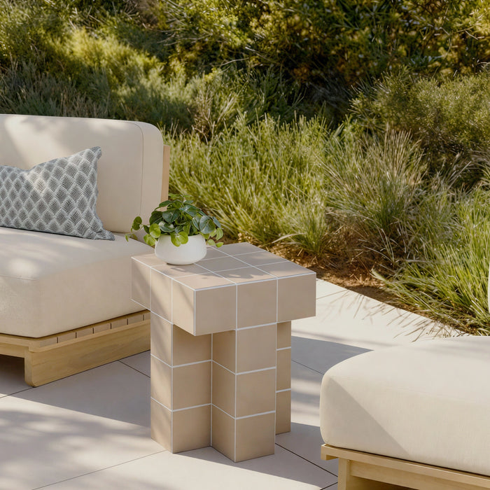 Alma Tile Concrete Indoor/Outdoor Side Table