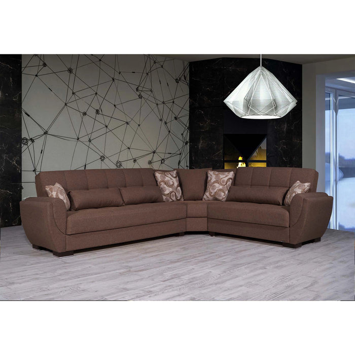 Ottomanson Armada Air Collection Upholstered Convertible Sectional with Storage