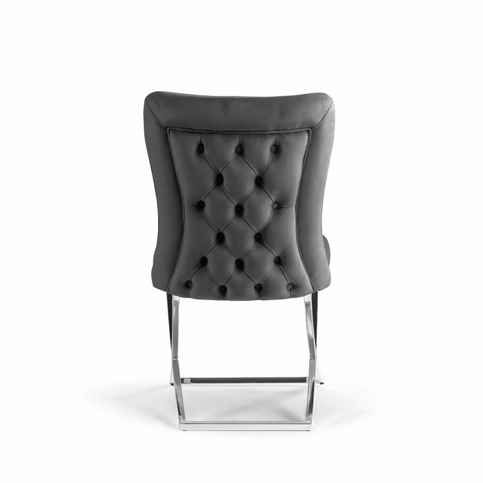 Ottomanson Royal Collection Upholstered Gold Legged Dining Chair, Set of 2