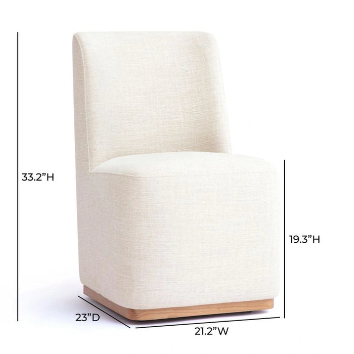 Melissa Performance Fabric Rolling Dining Chair