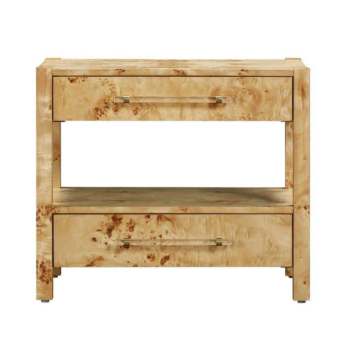 Brandyss 26" Burl 2-Drawer Nightstand