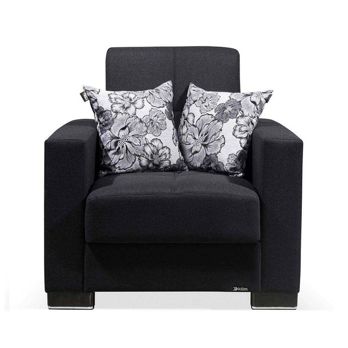 Ottomanson Armada Collection Upholstered Convertible Armchair with Storage