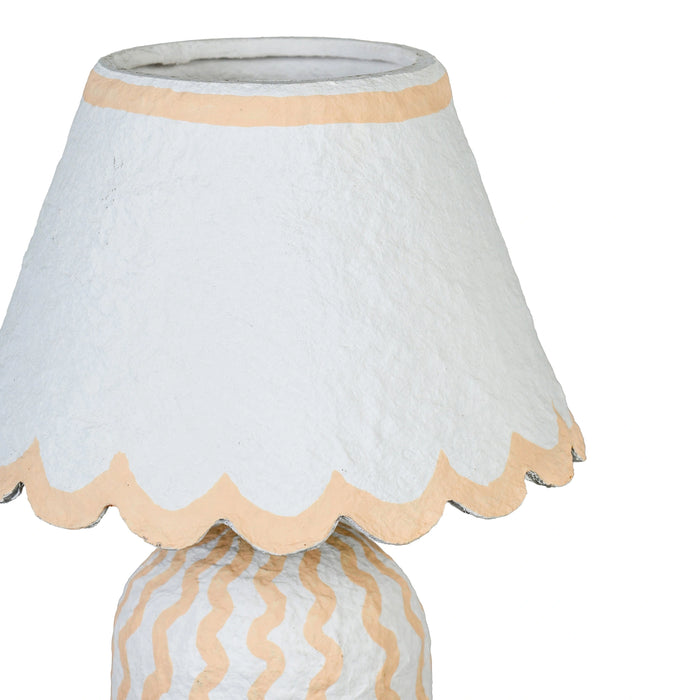 Blum Scalloped Cotton Mache Table Lamp
