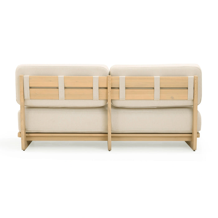 Reavan 67" Cream Performance Fabric Outdoor Lounge Sofa