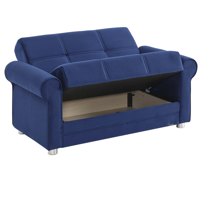 Ottomanson Sara Collection Upholstered Convertible Loveseat with Storage