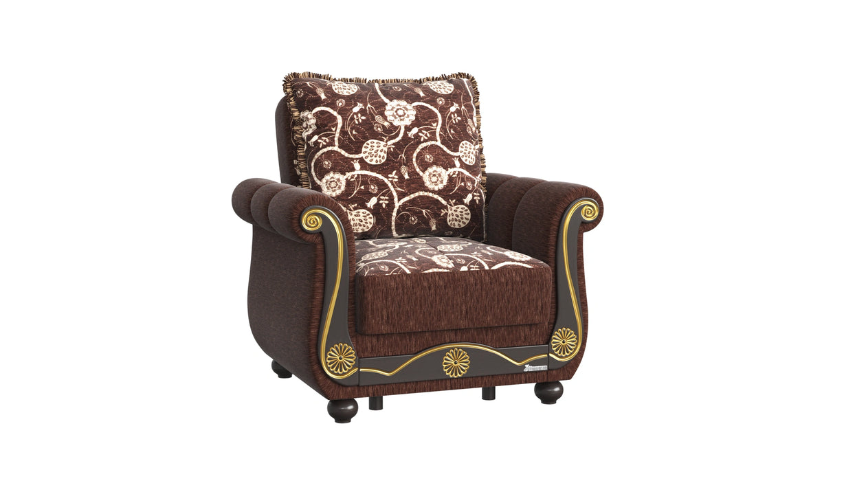 Ottomanson Americana Collection Upholstered Convertible Armchair with Storage