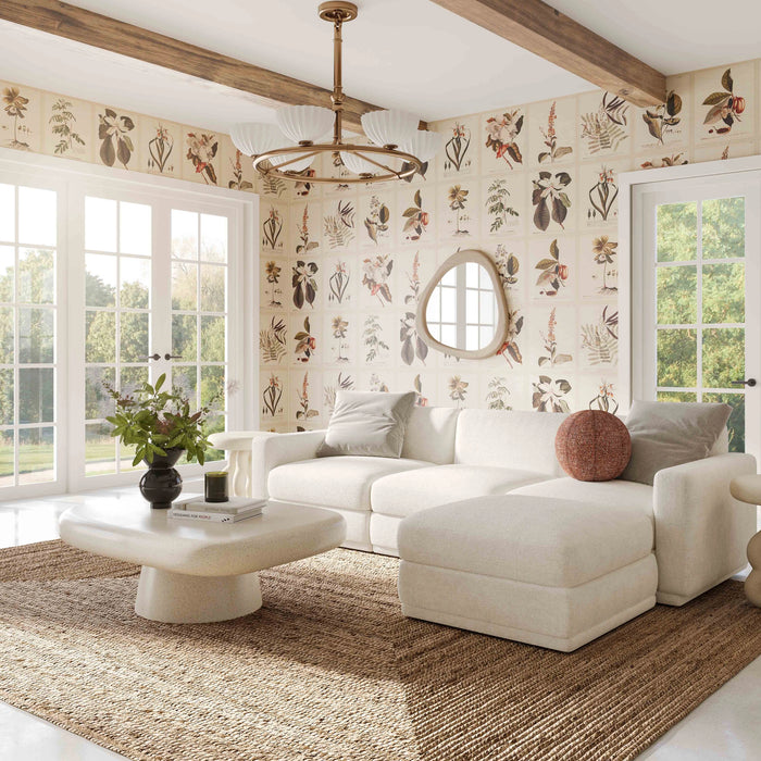 Perry 4-Piece Cream Performance Chenille Modular Sectional