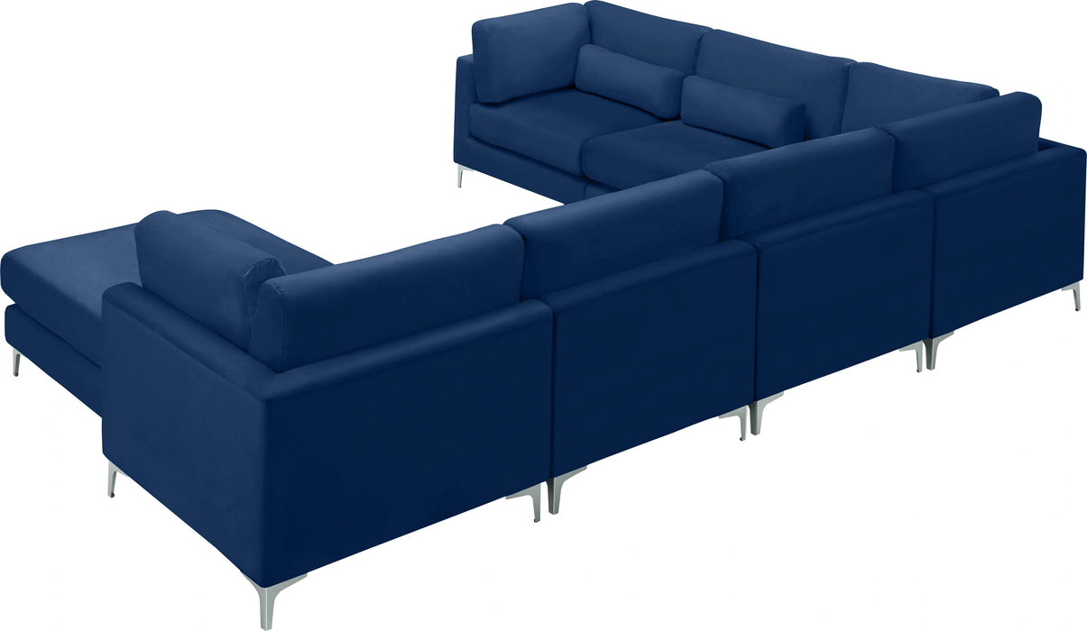 Julia Navy Velvet Modular Sectional (7 Boxes)