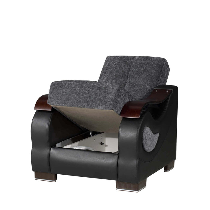 Ottomanson Metroplex Collection Upholstered Convertible Armchair with Storage