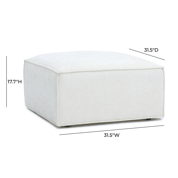 Mindy Performance Chenille Basketweave Ottoman