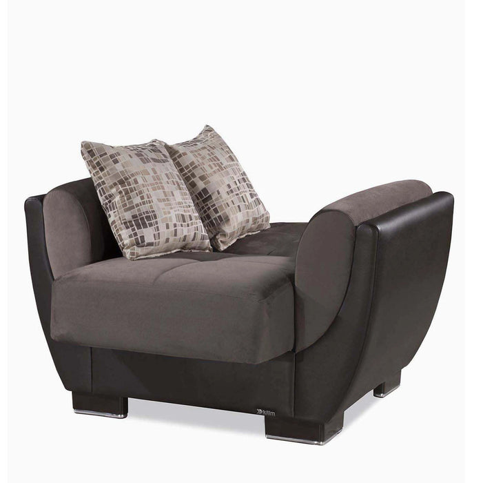 Ottomanson Armada Air Collection Upholstered Convertible Armchair with Storage