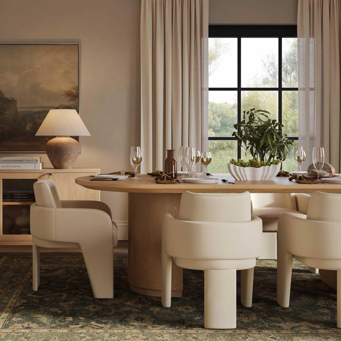 Marlow 102" Wood Oval Dining Table