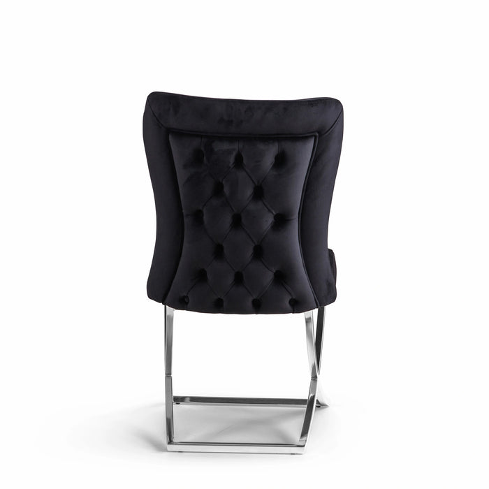 Ottomanson Royal Collection Upholstered Gold Legged Dining Chair, Set of 2