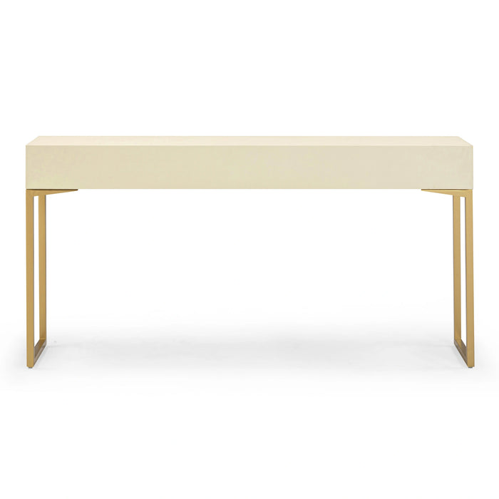 Pesce 59" Faux Shagreen 3-Drawer Console Table