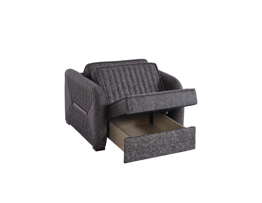 Ottomanson Speedy Collection Upholstered Convertible Armchair with Storage