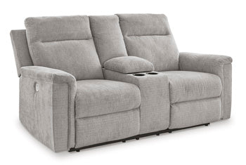 Barnsana Power Reclining Loveseat with Console - Home And Beyond