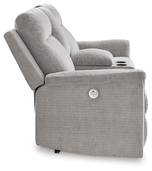 Barnsana Power Reclining Loveseat with Console - Home And Beyond