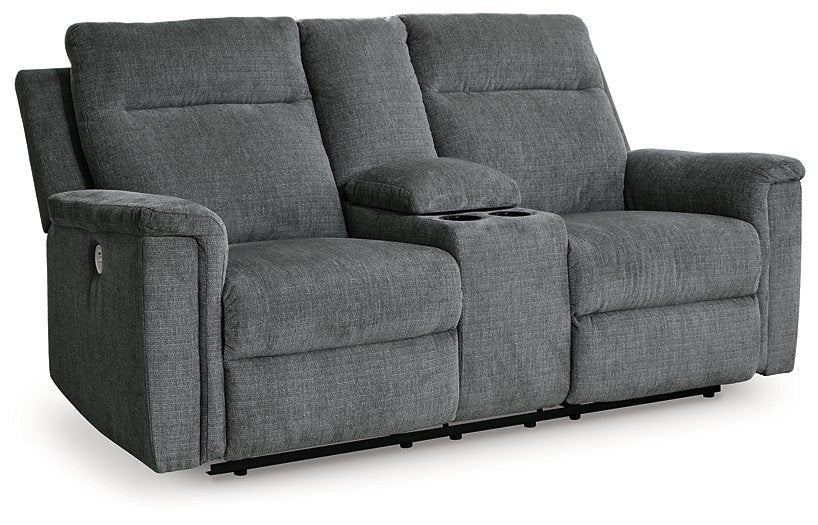 Barnsana Power Reclining Loveseat with Console - Home And Beyond