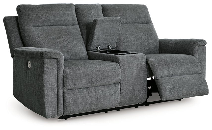 Barnsana Power Reclining Loveseat with Console - Home And Beyond