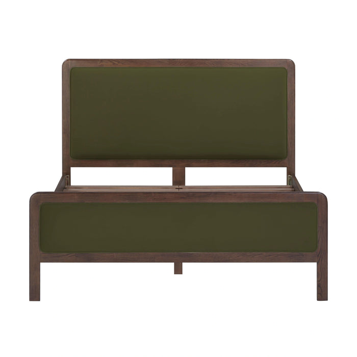 Hella Contract-Grade Velvet and Ash Wood Bed
