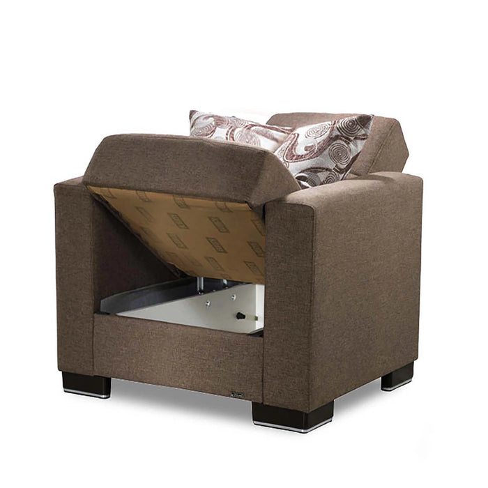 Ottomanson Armada Collection Upholstered Convertible Armchair with Storage