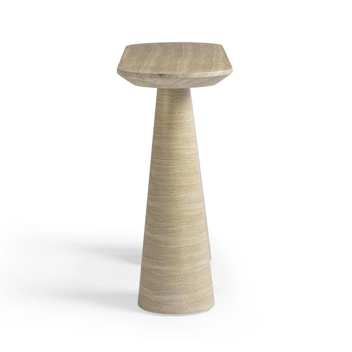 Sandra 47" Faux Travertine Indoor/Outdoor Console Table