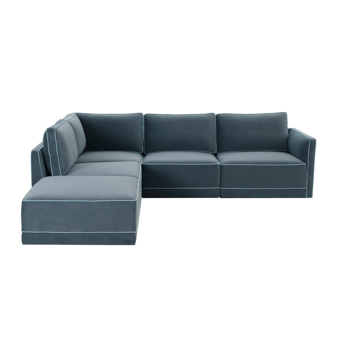 Willow 5-Piece Performance Velvet Modular Left Facing Sectional