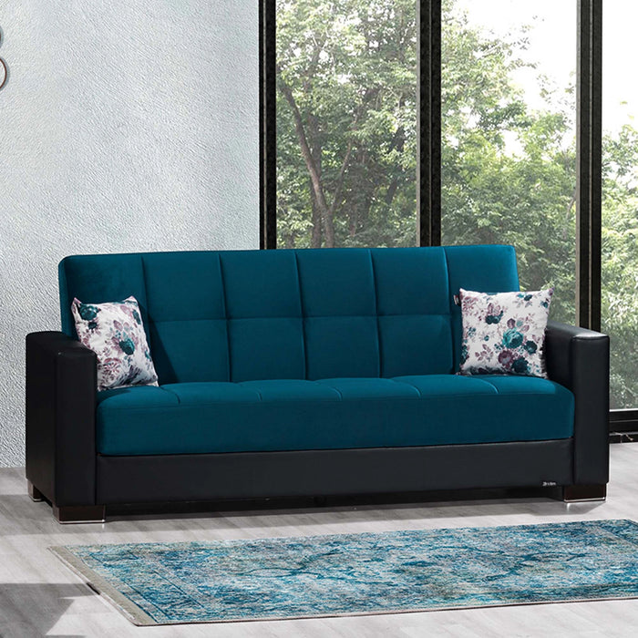 Ottomanson Armada Collection Upholstered Convertible Sofabed with Storage