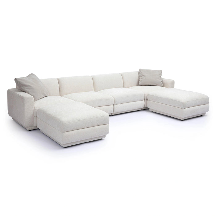 Perry 6-Piece Cream Performance Chenille Modular U-Sectional