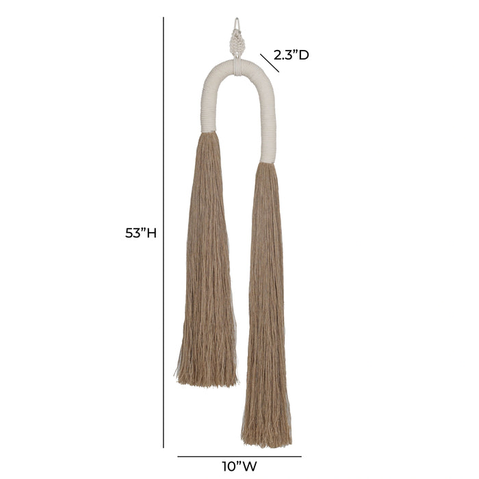 Pasha Natural Cotton Jute Tassel Wall Decor
