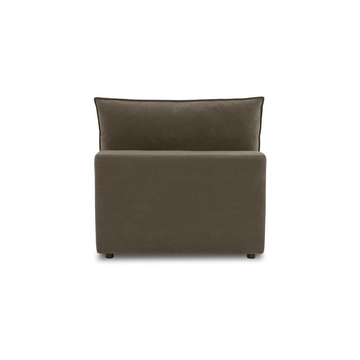 Cali Chocolate Brown Performance Velvet Armless Chair