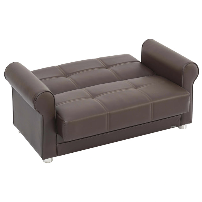 Ottomanson Avalon Collection Upholstered Convertible Loveseat with Storage