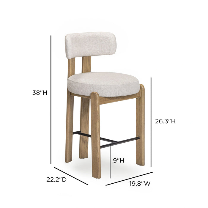 Odessa Cream Performance Fabric Counter Stool