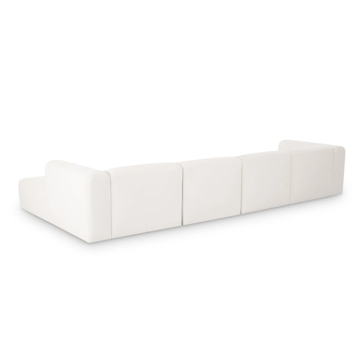 Tarra 4-Piece Cream Performance Chenille Modular U-Sectional