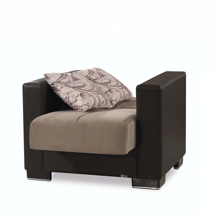 Ottomanson Armada Collection Upholstered Convertible Armchair with Storage