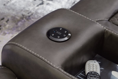 Fyne-Dyme Power Reclining Loveseat with Console - Home And Beyond