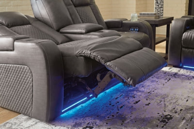 Fyne-Dyme Power Reclining Loveseat with Console - Home And Beyond