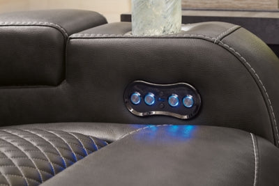 Fyne-Dyme Power Reclining Loveseat with Console - Home And Beyond