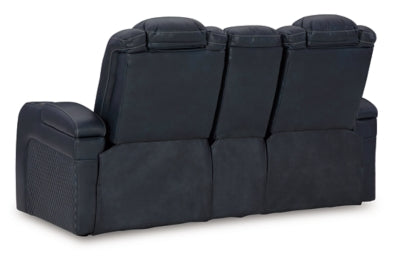 Fyne-Dyme Power Reclining Loveseat with Console - Home And Beyond