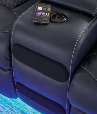 Fyne-Dyme Power Reclining Loveseat with Console - Home And Beyond
