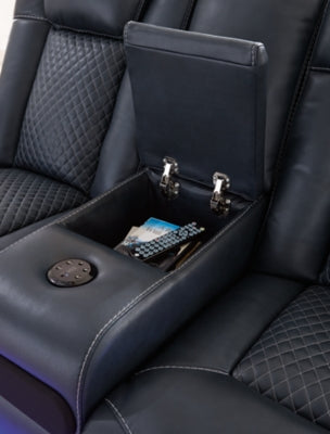 Fyne-Dyme Power Reclining Loveseat with Console - Home And Beyond