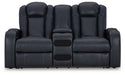 Fyne-Dyme Power Reclining Loveseat with Console - Home And Beyond