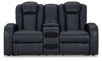 Fyne-Dyme Power Reclining Loveseat with Console - Home And Beyond