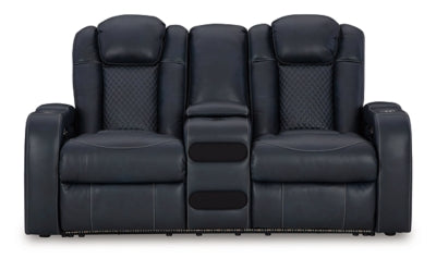 Fyne-Dyme Power Reclining Loveseat with Console - Home And Beyond