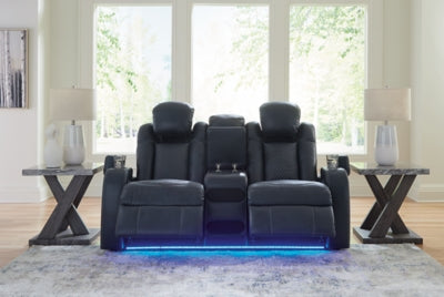 Fyne-Dyme Power Reclining Loveseat with Console - Home And Beyond