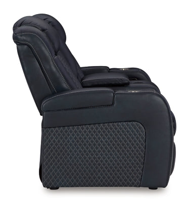 Fyne-Dyme Power Reclining Loveseat with Console - Home And Beyond